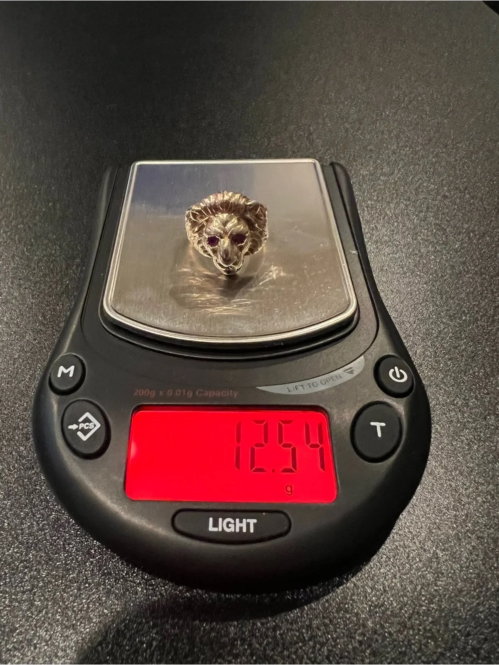 Beautiful Vintage 14K Gold Lion Ring Rubies/Diamond  12.54 grams  Size 7.5